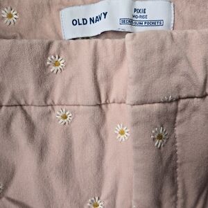 Old Navy Pink Pants with Daisy Embroidery